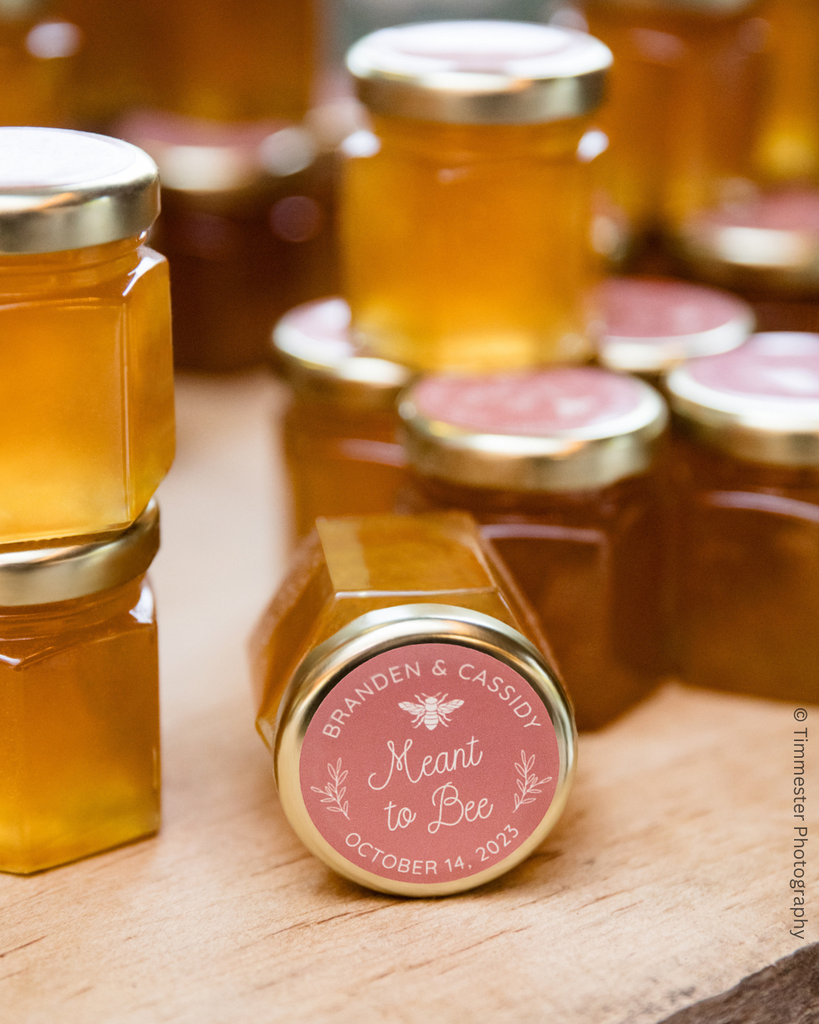 Honey Wedding Favors, 2 oz. Glass Jars, NC Wildflower Honey