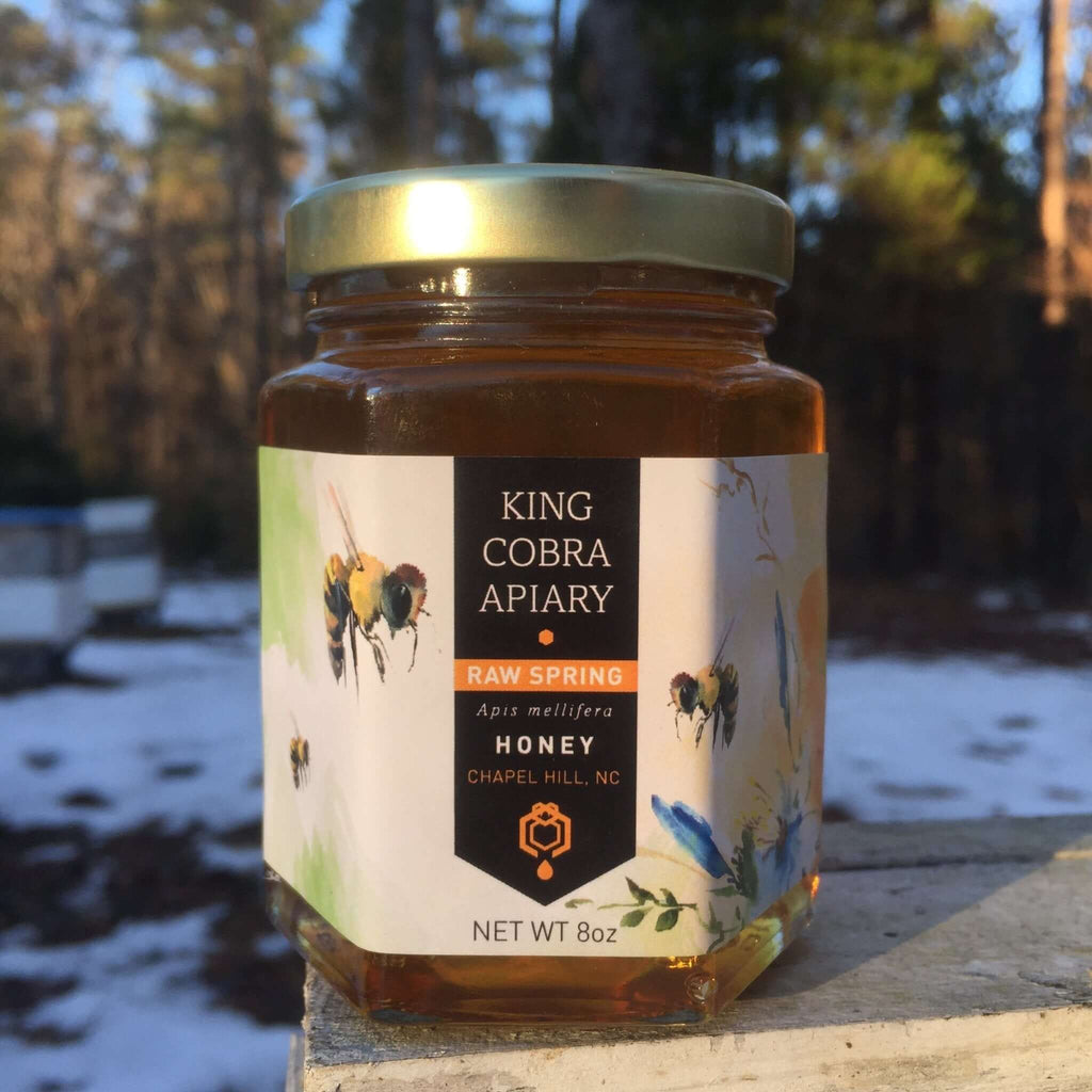 Raw Wildflower Honey - Spring Harvest - 8 oz - NC Honey - King Cobra Apiary